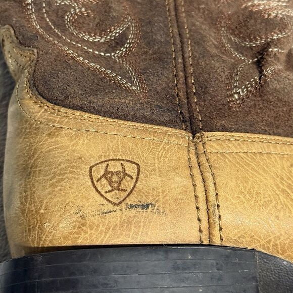 Ariat Men's Sport Pardner Matte Tan Brown Square Toe Cowboy Boots Size 7.5 - Picture 5 of 10